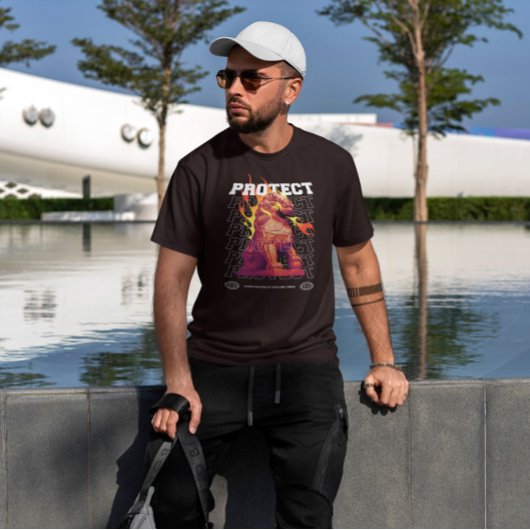 ドッグ中国の・ドラゴン Tシャツ