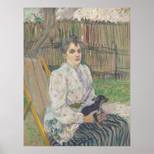 ドッグ付きレディ – トゥールーズ・ロートレックファインアート ポスター (正面)