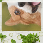 ドッグ写真のパーソナライズされたカスタマイズ追加 キッチンタオル (折り畳み)