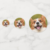 ドッグ写真のパーソナライズされたカスタマイズ追加 コンフェッティ (正面)