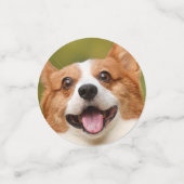 ドッグ写真のパーソナライズされたカスタマイズ追加 コンフェッティ (スモール正面)