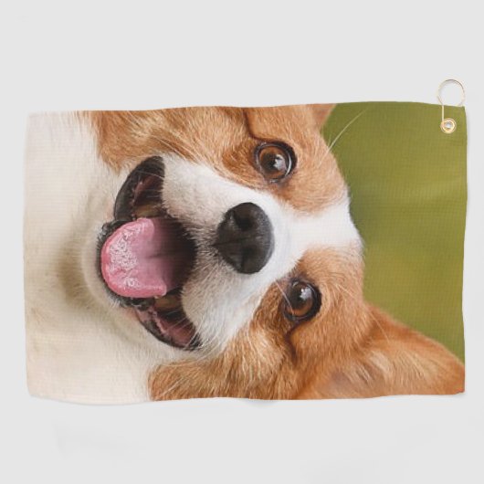 ドッグ写真のパーソナライズされたカスタマイズ追加 ゴルフタオル (横)