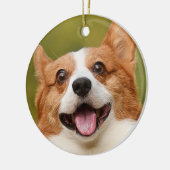 ドッグ写真のパーソナライズされたカスタマイズ追加 セラミックオーナメント (左)