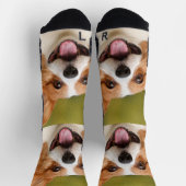 ドッグ写真のパーソナライズされたカスタマイズ追加 ソックス (上部)