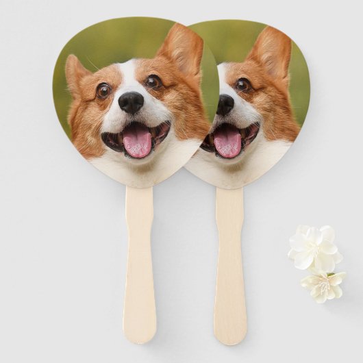 ドッグ写真のパーソナライズされたカスタマイズ追加 ハンドファン (正面&裏面)