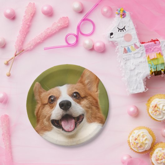 ドッグ写真のパーソナライズされたカスタマイズ追加 ペーパープレート (パーティー)