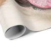 ドッグ写真のパーソナライズされたカスタマイズ追加 ラッピングペーパー (ロールコーナー)