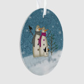 ドッグ初期のアクリルオーナメント付きスノー対 オーナメント (正面)