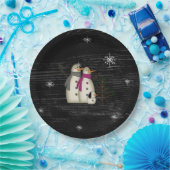 ドッグ初期の紙プレート付きスノー対 ペーパープレート (パーティー)