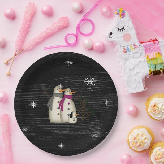 ドッグ初期の紙プレート付きスノー対 ペーパープレート (パーティー)