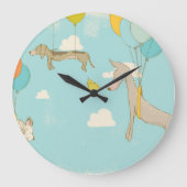 ドッグ図解入りの、写真付きのズベッドルームデコ子供へール ラージ壁時計 (正面)