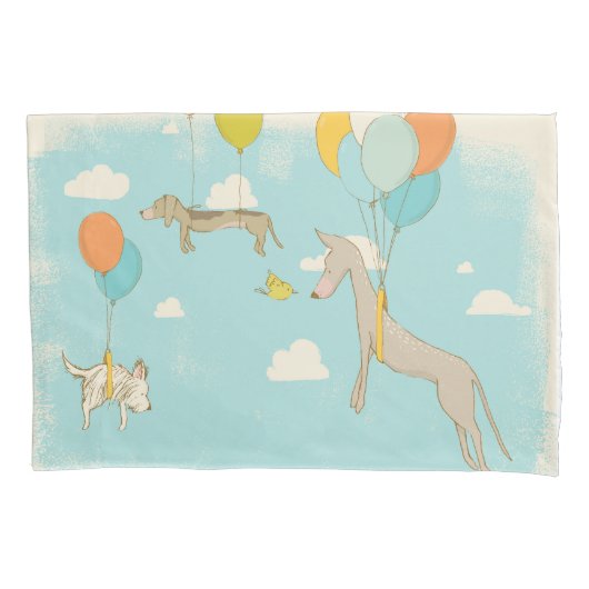 ドッグ図解入りの、写真付きのズベッドルームデコ子供へール 枕カバー (正面)