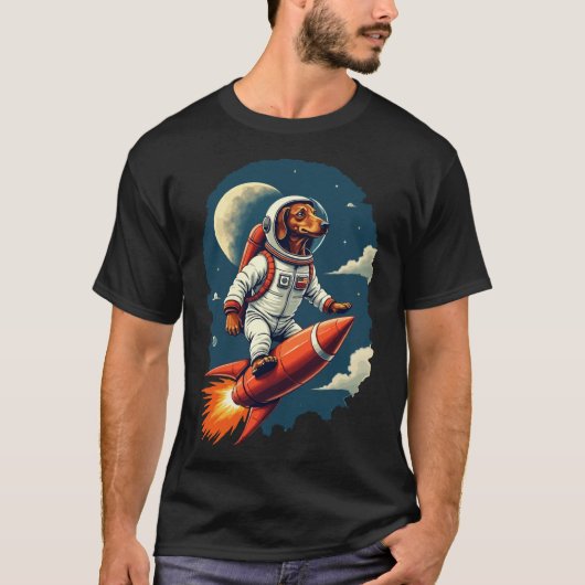 ドッグ宇宙飛行士Tシャツ Tシャツ (正面)