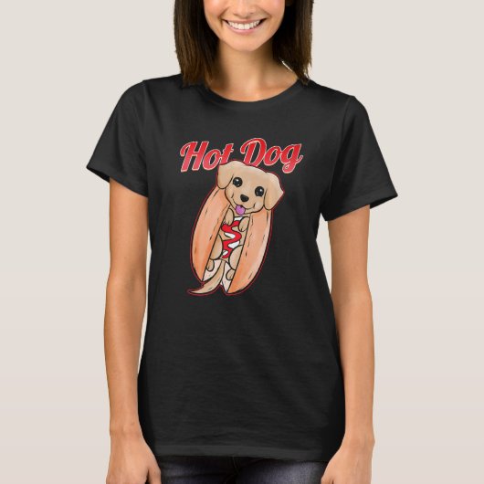 ドッグ実在ホットドッグ犬のオーナー Tシャツ (正面)