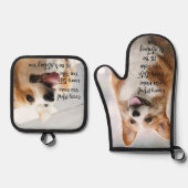 ドッグ恋人おもしろい犬ことわざ写真 鍋つかみ&鍋敷きセット (正面)