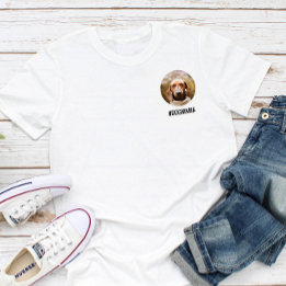 ドッグ恋人カスタム小さな写真の円とテキスト Tシャツ