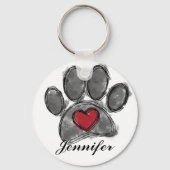 ドッグ恋人スケッチ水彩 キーホルダー (裏面)