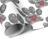 ドッグ恋人スケッチ水彩 ラッピングペーパー (ロールコーナー)