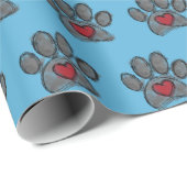 ドッグ恋人スケッチ水彩 ラッピングペーパー (ロールコーナー)