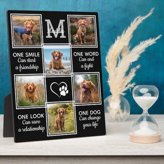 ドッグ恋人引用文ユニークKeepsake Pet Photo Collage フォトプラーク (側面)
