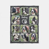 ドッグ恋人11フォトコラージュカスタムカラー フリースブランケット (正面)