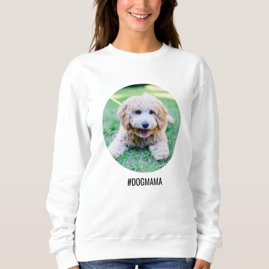 ドッグ愛人カスタム大フォトサークルとテキスト スウェットシャツ (正面)