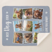 ドッグ最高のエバーカスタムグレイ写真コラージュ シェルパブランケット (正面(横))