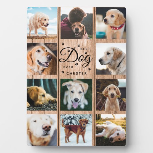 ドッグ最高のエバーファームハウス素朴フォトコラージングウッド フォトプラーク (正面)