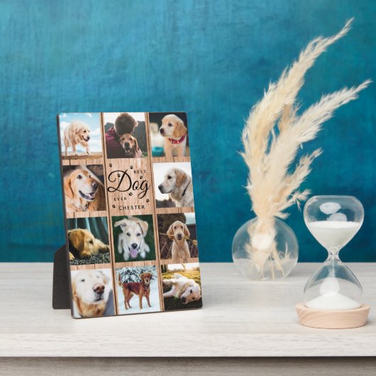 ドッグ最高のエバーファームハウス素朴フォトコラージングウッド フォトプラーク (側面)