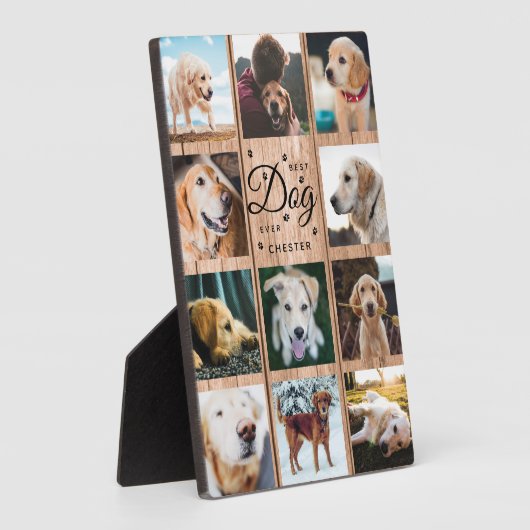 ドッグ最高のエバーファームハウス素朴フォトコラージングウッド フォトプラーク (側面)