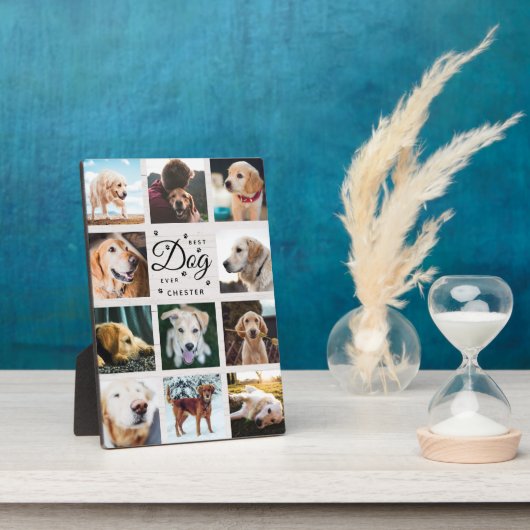 ドッグ最高のエバーファームハウス素朴写真コラージュポー フォトプラーク (側面)