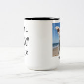 ドッグ最高のダディエバーカスタムドッグパパ写真 ツートーンマグカップ (中央)