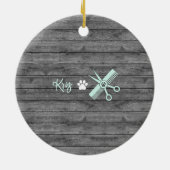 ドッグ最高のトリマーカスタムクリスマスオーナメント セラミックオーナメント (裏面)