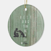 ドッグ最高のトレーナーエバークリスマスプレゼントオーナメント セラミックオーナメント (左)