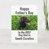 ドッグ最高のパパの州名ペットフォトファーザーズ日 カード (正面)