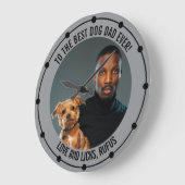 ドッグ最高のパパへカスタムの文字 ラージ壁時計 (傾斜)