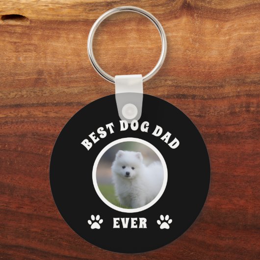 ドッグ最高のパパエカスタムバー写真パーソナライズされた キーホルダー (正面)