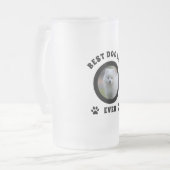 ドッグ最高のパパエカスタムバー写真パーソナライズされた フロストグラスビールジョッキ (正面左)