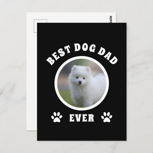ドッグ最高のパパエカスタムバー写真パーソナライズされた ポストカード (正面/裏面)