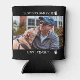ドッグ最高のパパエバカスタムペット写真名ポープリント 缶クーラー