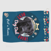 ドッグ最高のパパエバーおもしろい ゴルフタオル (横)