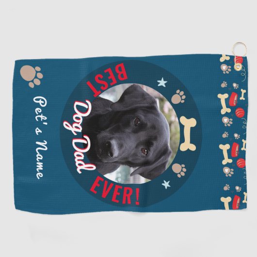 ドッグ最高のパパエバーおもしろい ゴルフタオル (横)