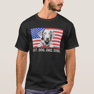 ドッグ最高のパパエバーアメリカン国旗チェサピーク湾Ret Tシャツ