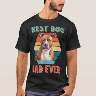 ドッグ最高のパパエバーアメリカン（犬）スタッフォードテリアL Tシャツ