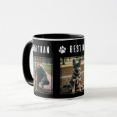 ドッグ最高のパパエバー白黒3写真 マグカップ (正面左)