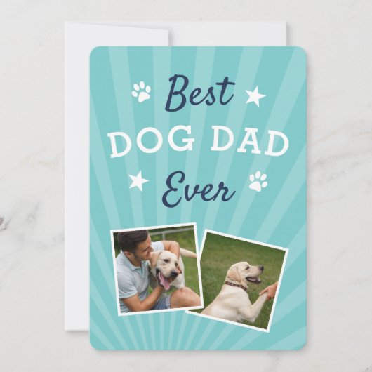 ドッグ最高のパパエバー |父の日のフラット写真 カード (正面)