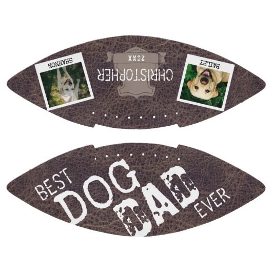 ドッグ最高のパパエバ素朴カスタム写真 アメリカンフットボール (パネル)