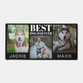 ドッグ最高のパパシンプル3枚フォトコラージブラック デスクマット (正面)