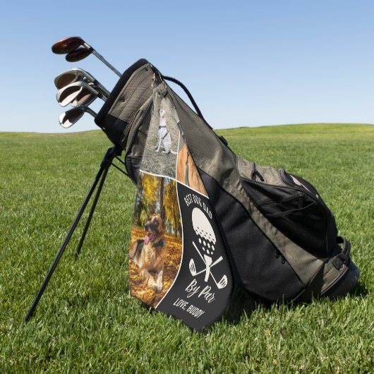 ドッグ最高のパパバイパーカスタムドッグ3フォトファーザーズ日 ゴルフタオル (グリーン)