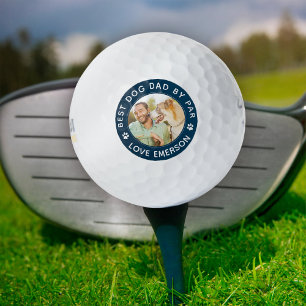 ドッグ最高のパパバイパー写真ネイビーブルー ゴルフボール